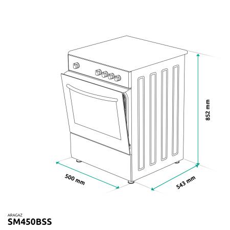 Pachet - Aragaz Samus SM450BSS, 4 arzătoare, 50x50 cm, cuptor pe gaz 49L, diuze pentru butelie + Butelie GPL 26L, ceas regulator [2]