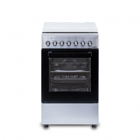 Pachet - Aragaz Samus SM562AENS1 – 4 arzătoare pe gaz, cuptor electric 56L, aprindere electrică, timer + Butelie GPL 26L, Ceas Regulator, Furtun și 2 Coliere [5]
