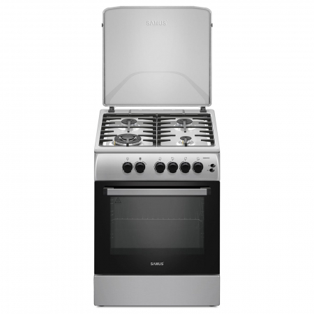 Pachet - Aragaz Samus SM664XPGS1 – 4 arzătoare pe gaz (1 Wok), cuptor pe gaz, aprindere electrică, grill pe gaz, timer + Butelie GPL 26L, Ceas Regulator, Furtun și 2 Coliere [1]