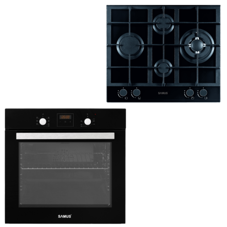 Electronice & Electrocasnice - Pachet Bucătărie Samus: Cuptor Incorporabil SC639CEGV 62L, 6 Funcții, Grill Electric, Curățare Catalitică, Timer Digital + Plita Incorporabila PSG-64SG2 4 Arzătoare Gaz, WOK, Gratare Fonta, Sticla Nea