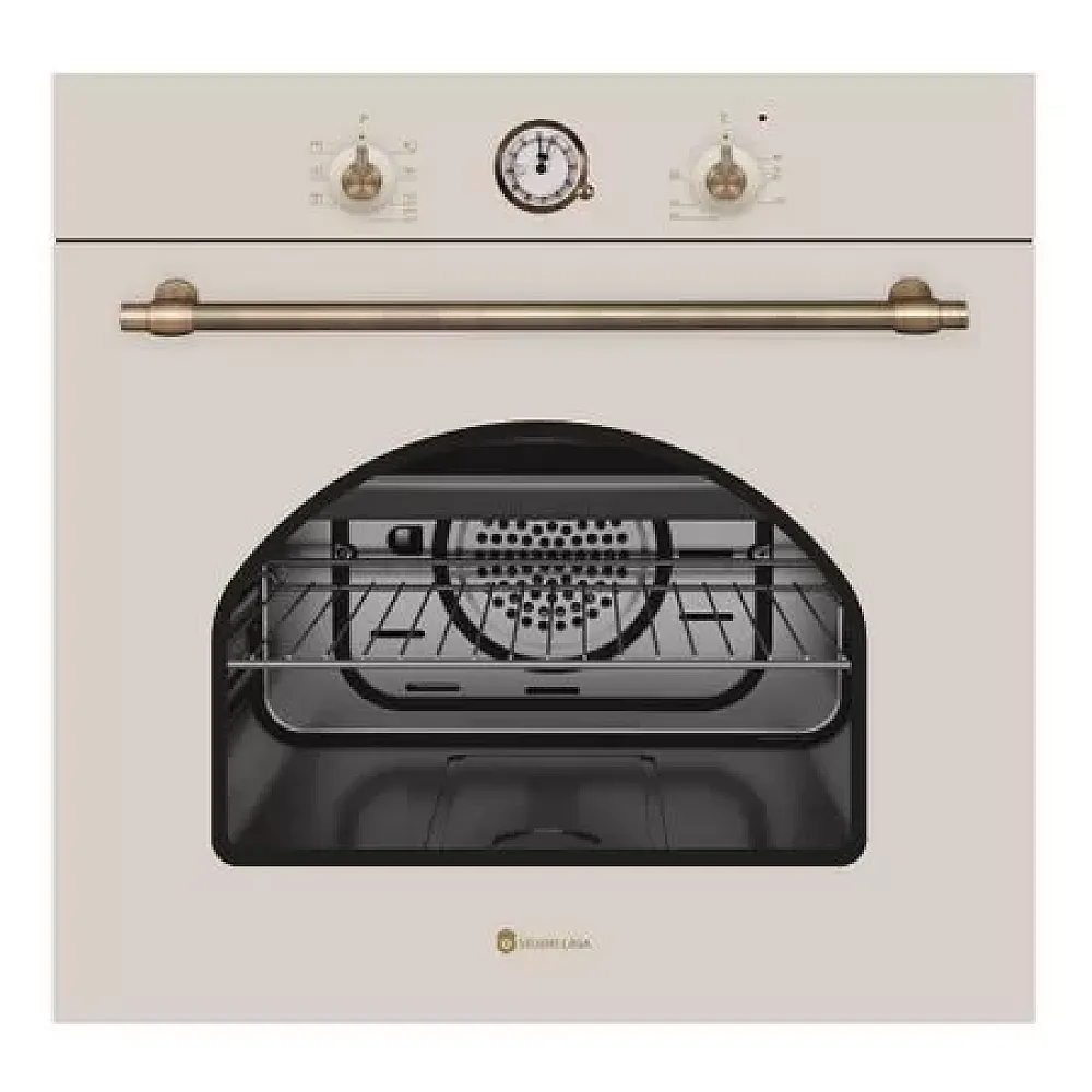 Pachet Cuptor Electric Dolce Vita Fedv60Bg 6 functii, Grill, Ventilator 56 L + Plita Gaz Dolce Vita Pdv60Bg Aprindere electrica + Hota Onda Beige Retro 3 viteze, 60 cm [1]