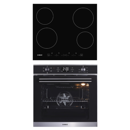 Electronice & Electrocasnice - Pachet - Cuptor Incorporabil Samus SC628GX9, 75 L, 2800 W, 9 Functii, Convectie 3D, Clasa A + Plita Vitroceramica Samus PSVE-64BG3, 60 cm, 4 Zone, 5800 W, Touch Control