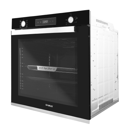 Pachet Cuptor incorporabil Samus SCE828GCF3D + Plită gaz Samus PSG-64SB, 80L, 8 funcții, Convecție 3D, Grill, 4 arzătoare, Aprindere electrică, Negru [4]