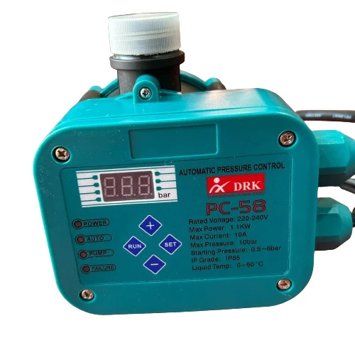 PACHET Hidrofor - Pompa submersibila DRK, Model 4STM4-8, putere 1.5 kW, debit 5m3/h, 8 turbine + Presostat electronic DRK, Model PC-58, 1kW, 220 V, 10 Bar [1]