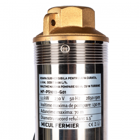 Pachet hidrofor - Pompa submersibila Micul Fermier, 16 turbine, 1.1KW, debit 5400l/h, inaltime maxima 130m + Presostat electronic 2.2kW [2]
