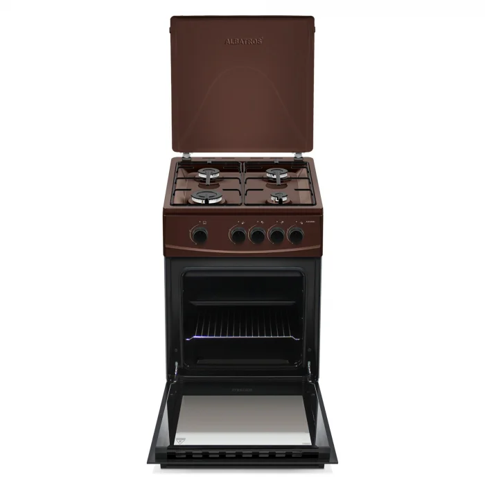 Pachet - Hotă Albatros H15AM ECO + Aragaz Albatros AL452MBS, 50 cm, 4 arzătoare, cuptor pe gaz, siguranță, geam dublu, maro [4]