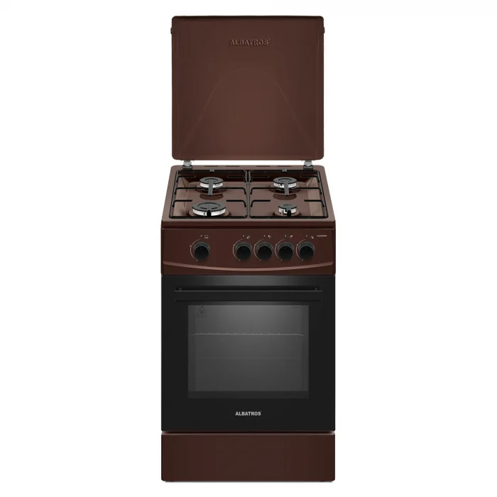 Pachet - Hotă Albatros H15AM ECO + Aragaz Albatros AL452MBS, 50 cm, 4 arzătoare, cuptor pe gaz, siguranță, geam dublu, maro [3]