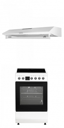 Hote Traditionale - Pachet- Hota clasica Samus SM92A Eco+, 2 motoare, 94 W, tehnologie Eco+, filtru metalic triplu caseta+Aragaz electric Samus SM564VTE, cuptor cu 10 functii, grill, convectie 3D