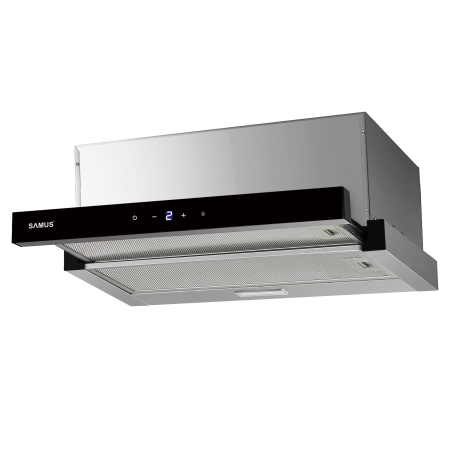 Pachet - Hota incorporabila Samus HS6061DTGX, 60 cm, putere 611 m³/h + Cuptor Electric 74L, Clasa A+, 13 Funcții, Autocurățare Catalitică + Plită cu inducție 4 zone Samus PSI-64BG7, 60 cm, 7000W [2]