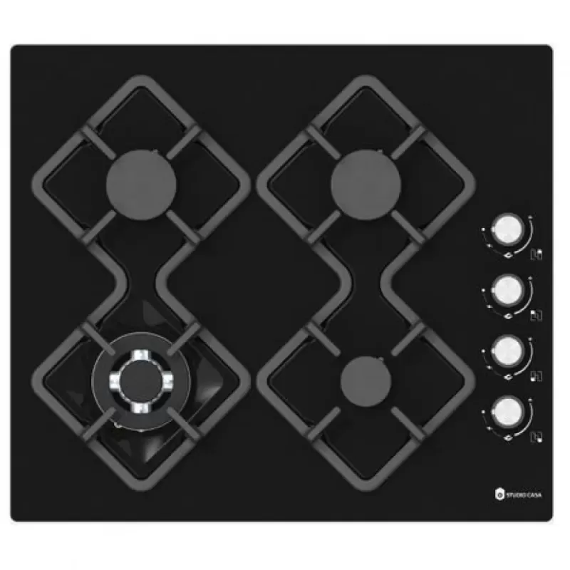 Pachet incorporabil Ambra Duet Studio Casa, Cuptor electric multifunctional si plita sticla gaz, 8 functii, Timer digital, 80 l, Sticla neagra [3]