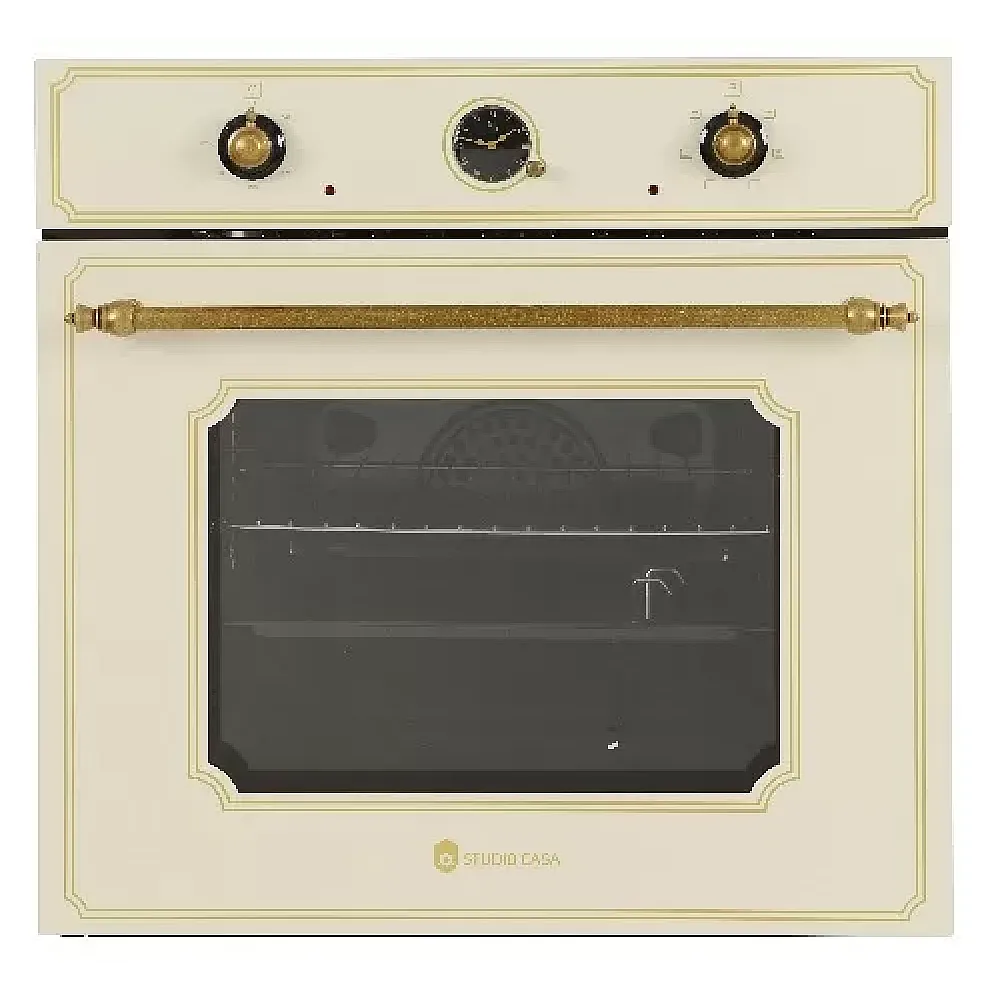 Pachet incorporabil Hota decorativa rustica, 60 cm Onda Beige Retro + Plita Incorporabila  PG660 Avena POSITANO + Cuptor Electric Incorporabil FE660 Avena POSITANO, 61L, Clasa A, Timer, Termostat [2]