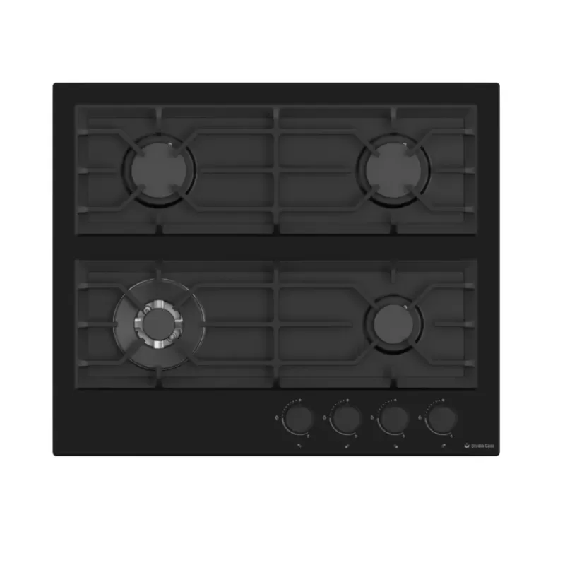 Pachet incorporabil Studio Casa Tele Rialto, Cuptor electric sticla neagra, Plita gaz neagra si hota telescopica neagra, 7 functii, Ventilator, Autocuratare catalitica, Clasa energetica A, Sticla neag [2]