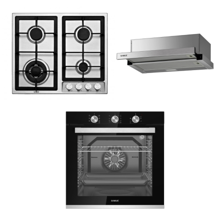 Electronice & Electrocasnice - Pachet Incorporabile- Cuptor electric incorporabil Samus SC8170BGTV + Plita incorporabila Samus PSG-64SX1+ Hota incorporabila Samus HS6060TX