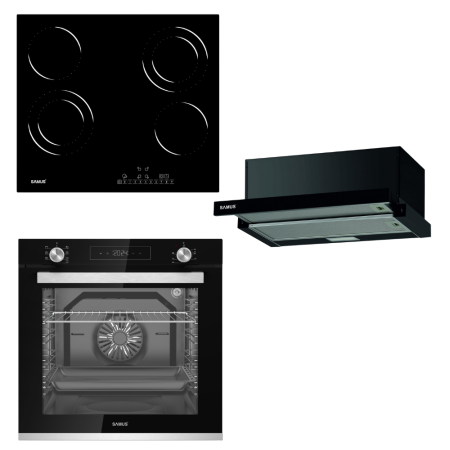 Electronice & Electrocasnice - Pachet incorporabile- Hota incorporabila Samus HS6060TB + Plita vitroceramica incorporabila Samus PSVE-64BG6 + Cuptor electric incorporabil Samus SCE8171BGV