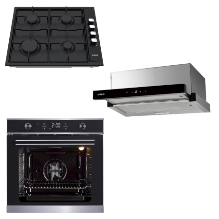 Electronice & Electrocasnice - Pachet incorporabile Samus- Hota incorporabila Samus HS6032DTGX + Plita incorporabila Samus PSG-64SB + Cuptor electric incorporabil Samus SC626GDXC9
