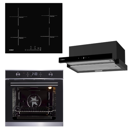 Electronice & Electrocasnice - Pachet incorporabile SAMUS- Hota incorporabila Samus HS6061DTGB + Plita incorporabila inductie Samus PSI-64BG7 + Cuptor electric incorporabil Samus SC626GDXC9