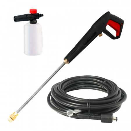 Aparate de spalat cu presiune - Pachet / Lance pentru aparat de spalat cu presiune + Furtun de spalat cu presiune 10 m + Bidon de spumare