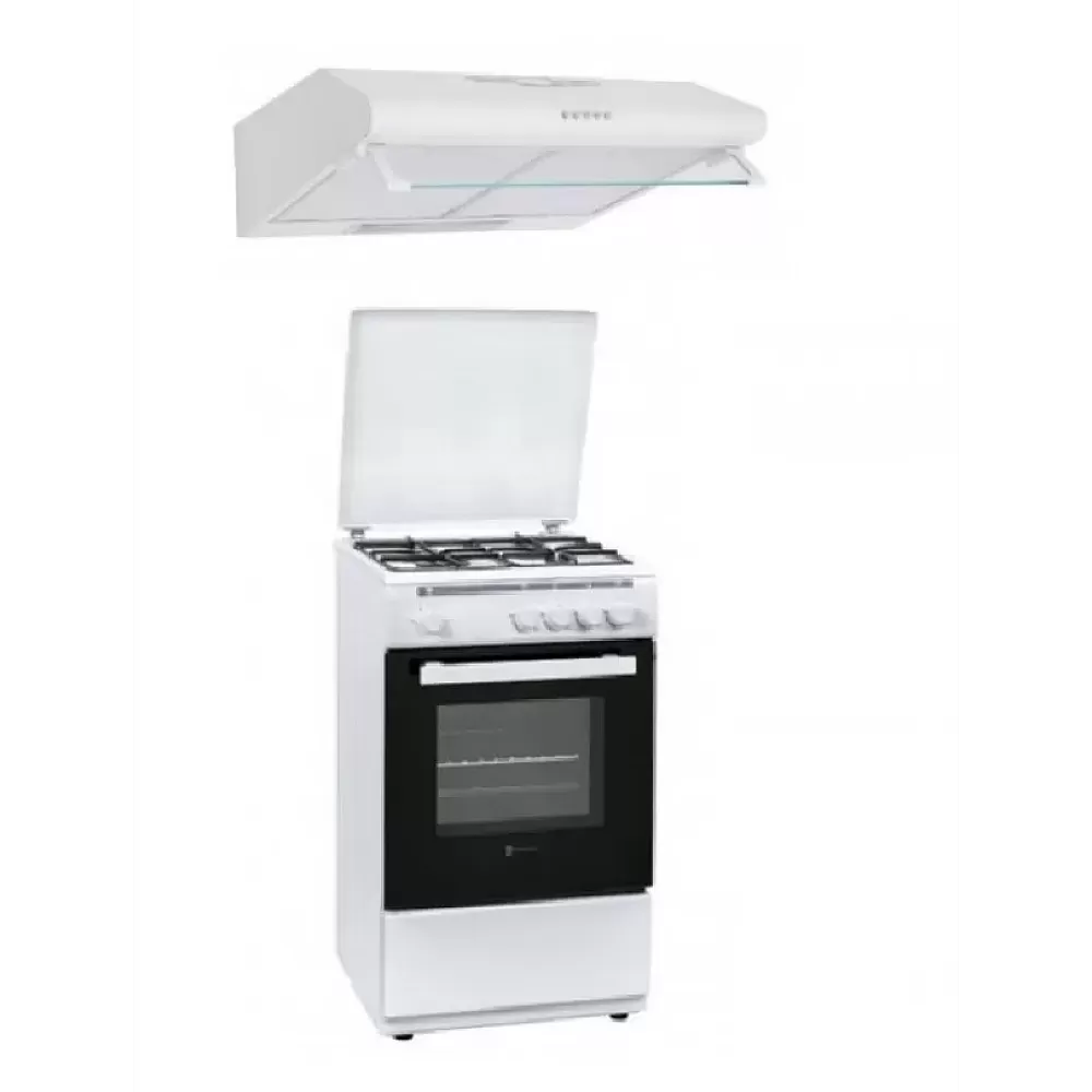 Aragazuri si plite - Pachet Mia Plus Studio Casa, aragaz ARNO 4 ochiuri gaz, cuptor gaz, 50x50 cm + Hota Olymp 60 cm Wh, 2 motoare