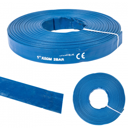 PACHET - Motopompa pentru apa, motor 2 timpi, 1 tol, debit 250 l/min, 2Cp 1.5 kw + Furtun apa refulare Flat PVC 1" 50 MMicul Fermier [9]