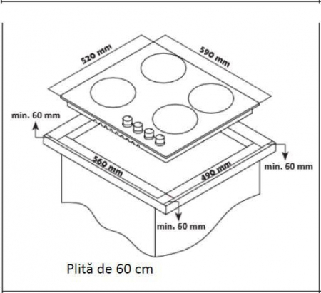 Pachet Plita incorporabila Heinner HBH-S584I-IX, Gaz, 4 Arzatoare, Aprindere electrica, Inox cu Butelie GPL 26L, Ceas Regulator, Furtun 2m și 2 Coliere [3]