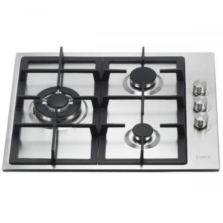 Pachet Plita incorporabila Samus PSG-63SX1, 3 arzatoare, arzator Wok, aprindere electrica, dispozitiv siguranta arzatoare+ Butelie GPL 26L, Ceas Regulator, Furtun 2m și 2 Coliere [4]