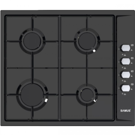 Pachet Plita incorporabila Samus PSG-64SB, 4 arzatoare, aprindere electrica, dispozitiv siguranta arzatoare, gratare metalice+ Butelie GPL 26L, Ceas Regulator, Furtun 2m și 2 Coliere [3]