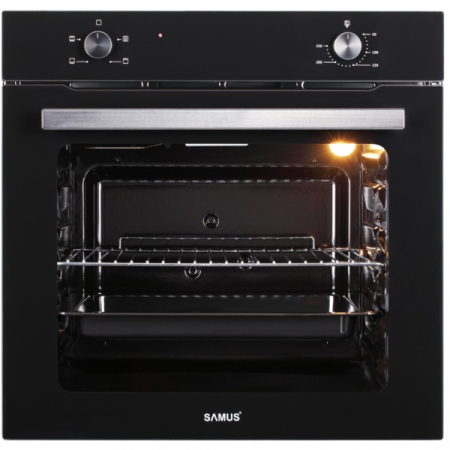 Pachet - Plita incorporabila Samus PSG-64SMB1,4 arzatoare, 1 arzator Wok, putere 8 kW + Cuptor electric incorporabil Samus SC621G4, clasa A, 81 litri, 4 functii, 2000 W, Negru [1]