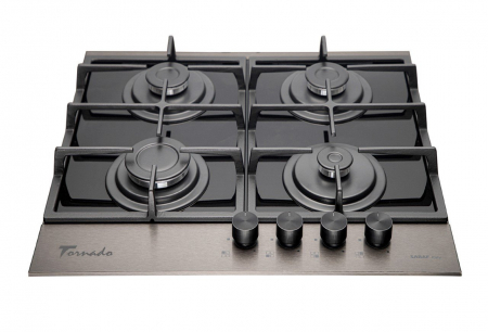 Pachet Plita incorporabila Tornado ECLIPSE Dark Inox, NG/GPL, 60 cm+ Butelie GPL 26L, Ceas Regulator, Furtun 2m și 2 Coliere [1]