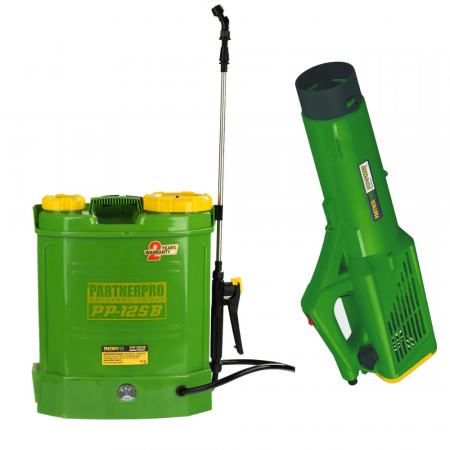 GRADINA - Pachet - Pompa de stropit cu acumulator,12l, 12V 8Ah, Suprafata 460 m², PartnerPro PP-12SB + Atomizor electric portabil PARTNERPRO FS02, 100 W