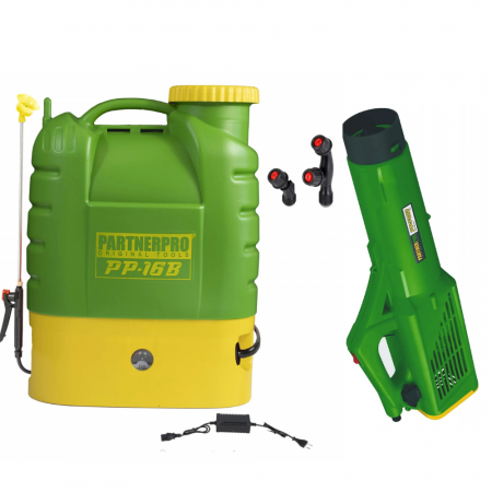 Pompe de stropit atomizoare - Pachet - Pompă de Stropit cu Acumulator 16L, acumulator 12V8AH, PARTNERPRO + Atomizor Electric Portabil, PP-FS02
