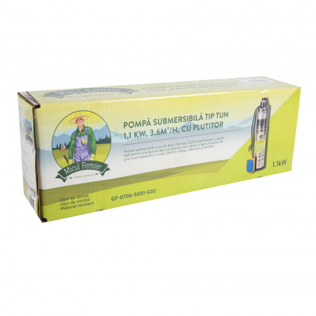 Pachet - Pompa submersibila, tip tun, 1.1kw, debit 3.6mc/h, plutitor + Panou de comanda [2]