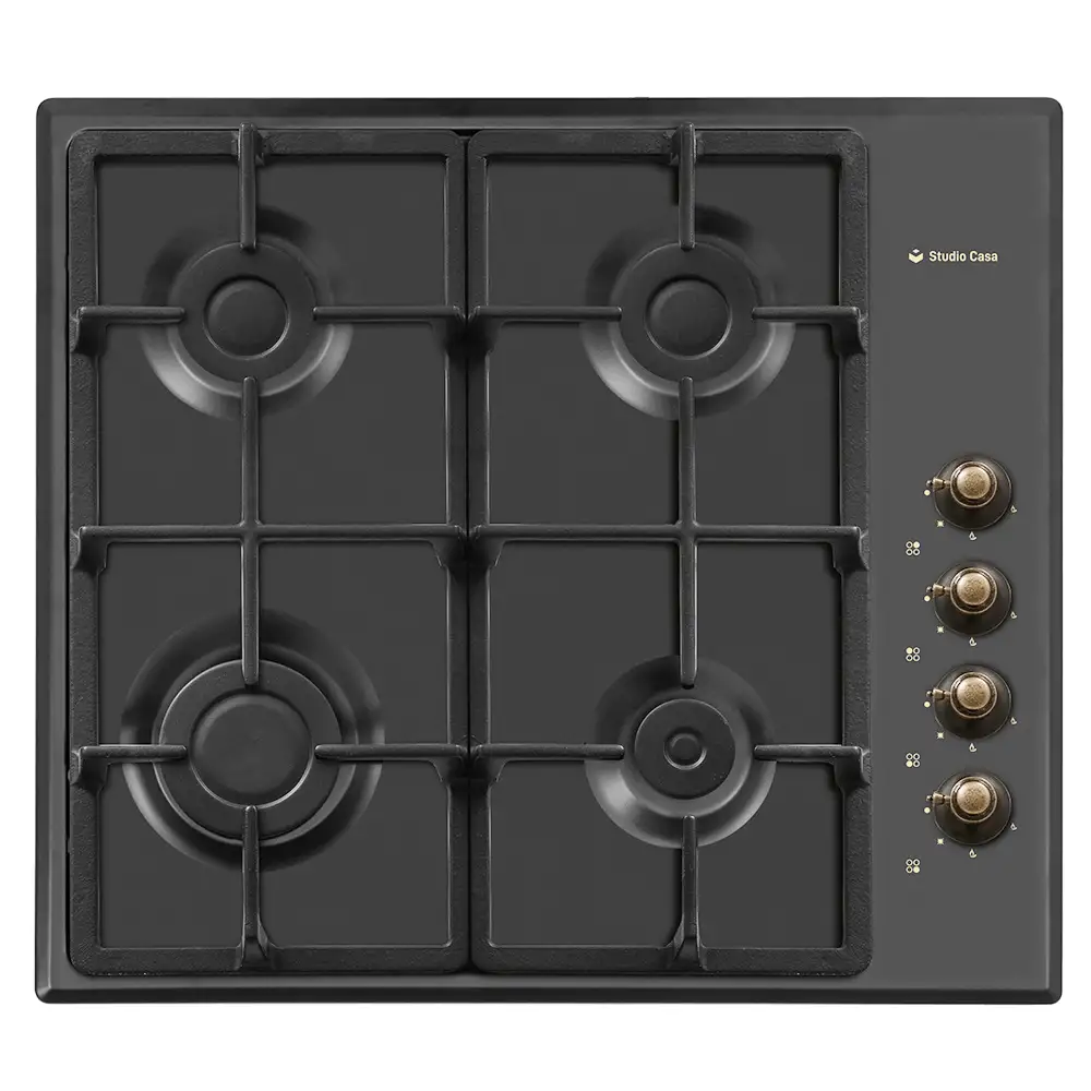 Pachet rustic incorporabil Dolce Vita Nero cuptor electric si plita gaz, Studio Casa, Clasa energetica A, 6 functii, Grill, Gratare fonta, Negru [2]