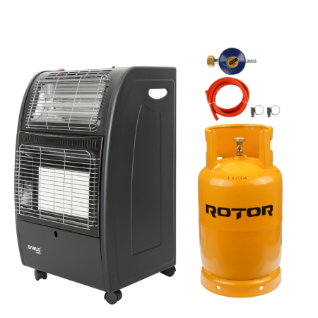 Climatizare si sisteme de incalzire - Pachet - Soba pe Gaz și Quartz Samus RS422Q, 4.2 kW, 3 Trepte Putere, GPL + Butelie GPL General Max 26L