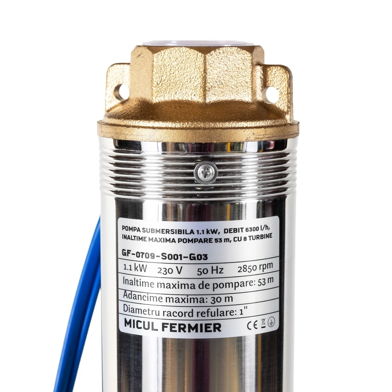 Pahet hidrofor - Pompa submersibila Micul Fermier, 8 turbine, putere 1.1 kW, debit 6300 l/h + Prescontrol automat Micul Fermier, racord 1 Tol, 1.5 kW, presiune maximă 10 bari [4]