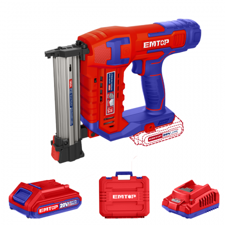 BRICOLAJ - Pistol/Capsator de cuie EMTOP ELBNLi35085, 20V, 35mm, 3 cuie/s, 1000 cuie incluse, cutie de transport
