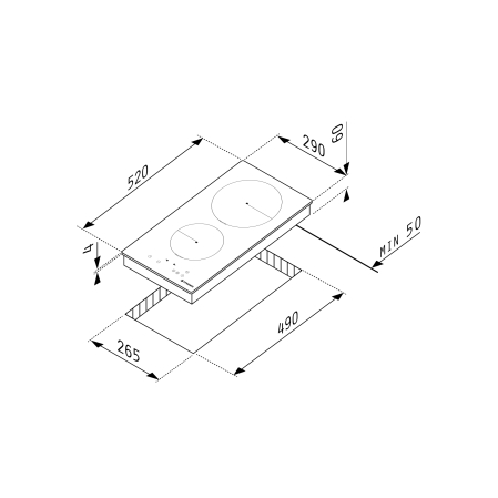Plită cu inducție domino Pyramis PHI32230FMB, 2 zone de gătit, Touch Control, 9 trepte de putere, Booster, Timer integrat, finisaj elegant din sticlă neagră [1]