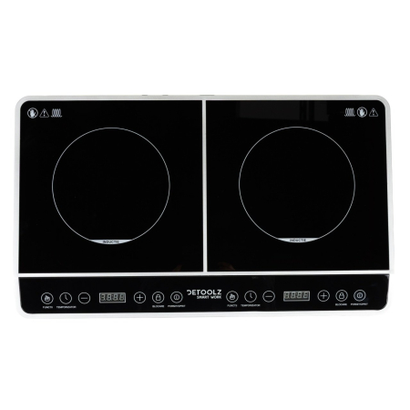 Plită cu inducție dublă Detoolz DZ-EI1010-G01, 3000W, suprafață ceramică, 2 zone de gătit [3]