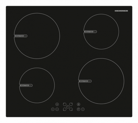 Aragazuri si plite - Plita cu inductie incorporabila Heinner HBHI-V594BTC, 4 zone de gatit, Touch control, Boost 4 zone, 60 cm, Sticla neagra