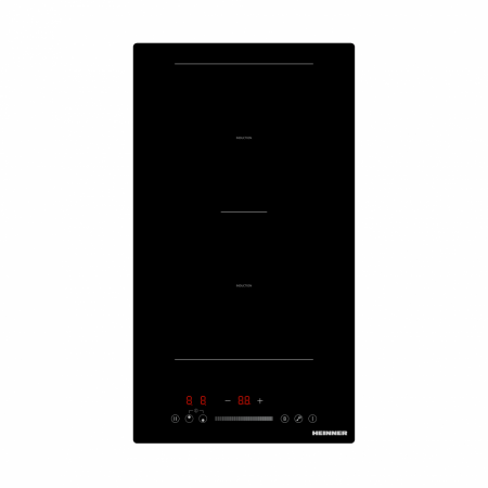 Aragazuri si plite - Plita incorporabila cu Inductie Heinner HBHI-M2ZB1FXTC, 2 zone de gatit, Boost, Control touch, Timer, Protectie copii, 30 cm, Negru