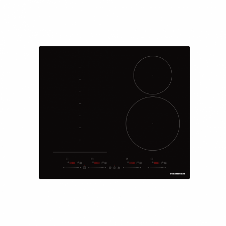 Aragazuri si plite - Plita incorporabila cu inductie Heinner HBHI-M4ZB1FXSMTC, 4 zone de gatit, Bridge, Boost, Slim, Control touch, Timer, Indicator caldura reziduala, 60 cm, Negru
