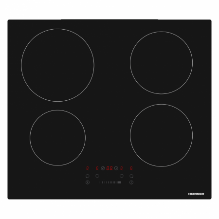 Aragazuri si plite - Plita incorporabila cu Inductie, Heinner HBHI-M4ZBSTC, 4 zone de gatit, Boost, Control touch, Timer, Protectie copii, Indicator caldura, 60 cm, Negru