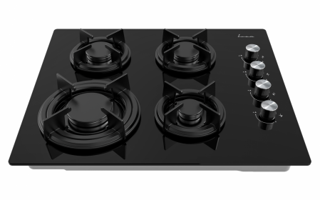 Plita incorporabila Fram FBH-M4IRF-GBK, Gaz, 4 arzatoare, Gratar fonta, Aprindere electrica, Dispozitiv de siguranta, 60 cm, Neagra [2]