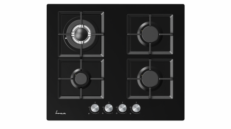 Plita incorporabila Fram FBH-M4IWF-GBK, Gaz, 4 arzatoare, Gratar fonta, Aprindere, Dispozitiv de siguranta, 60 cm, Neagra [2]