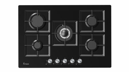 Plita incorporabila Fram FBH-M705IWF-GBK, Gaz, 5 arzatoare, Aprindere electrica, Dispozitiv de siguranta, 75 cm, Neagra [2]