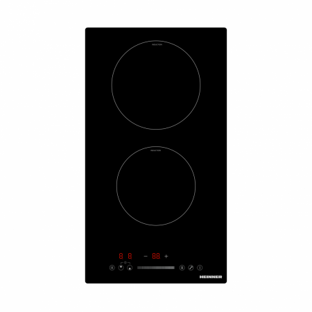 Aragazuri si plite - Plita incorporabila Heinner HBHI-M2ZBSTC, Inductie, 2 zone de gatit, Boost, Control touch, Timer, Protectie copii, 30 cm, Negru