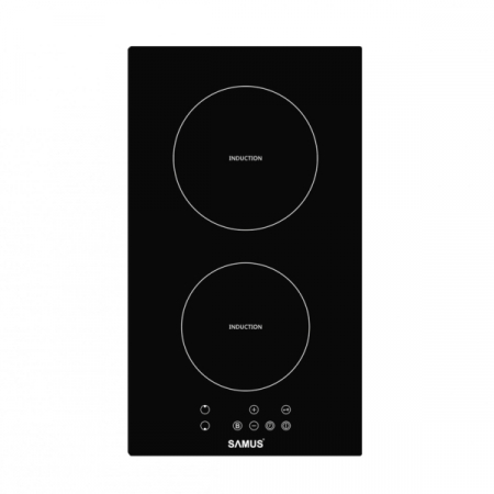 Aragazuri si plite - Plita incorporabila inductie Samus PSI-32BG4, 2 zone de gatit, panou touch control, 9 trepte putere, timer digital,Sticla ceramica, Termorezistenta – grosime 4 mm Neagra
