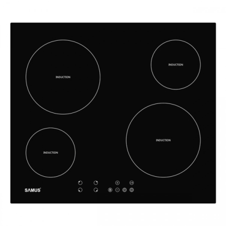 Aragazuri si plite - Plita incorporabila inductie Samus PSI-64BG8, panou touch control, 9 trepte putere, timer digital, Neagra