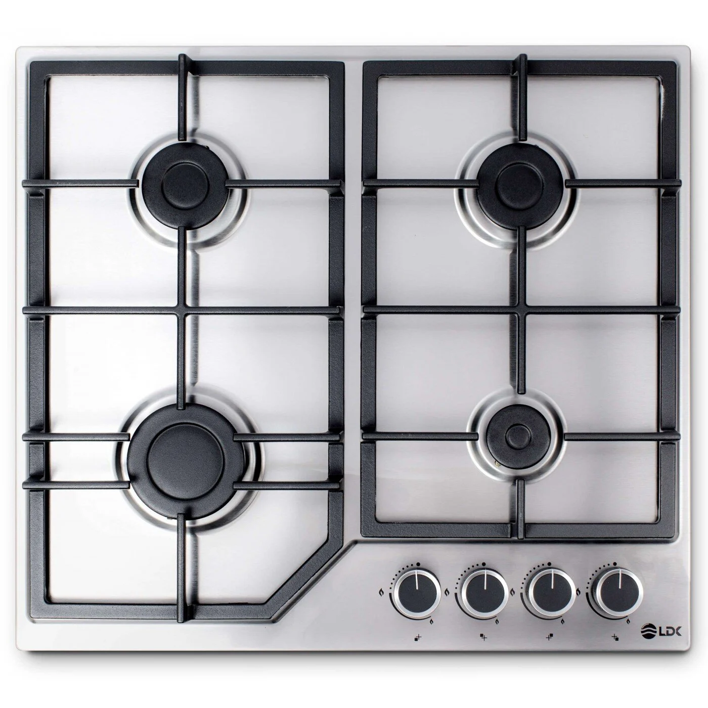 Electronice & Electrocasnice - Plita incorporabila LDK 4GFIX, Tip alimentare: Gaz, 4 arzatoare, Aprindere electrica, Gratare fonta, Siguranta, 60 cm, Inox