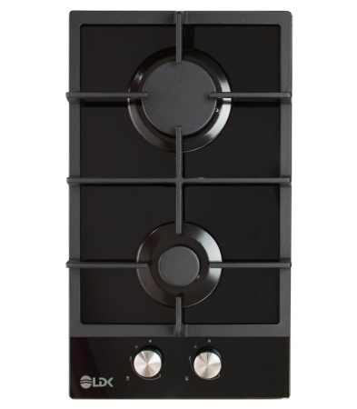 Electronice & Electrocasnice - Plita incorporabila LDK Linares JZ2BK30, Tip alimentare: Gaz, 2 arzatoare, Aprindere electrica, Gratare fonta, Siguranta, 30 cm, Negru