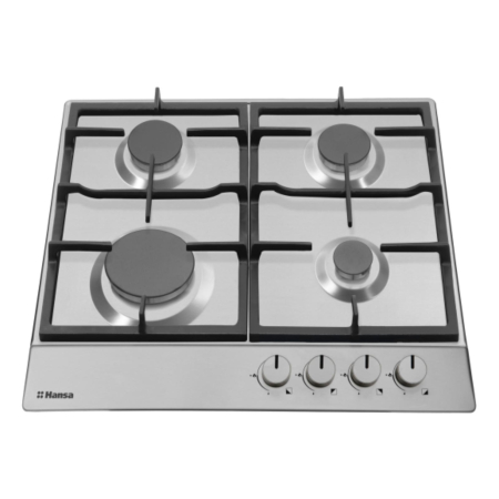 Plita pe gaz Hansa, 60 cm, comenzi frontale, aprindere electrica, gratare fonta, inox [1]